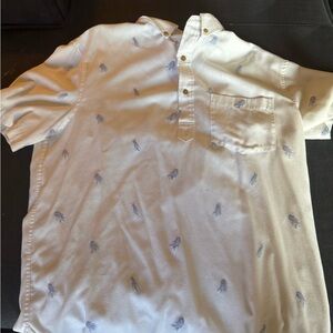 Chubbies White Polo with Blue Pattern
